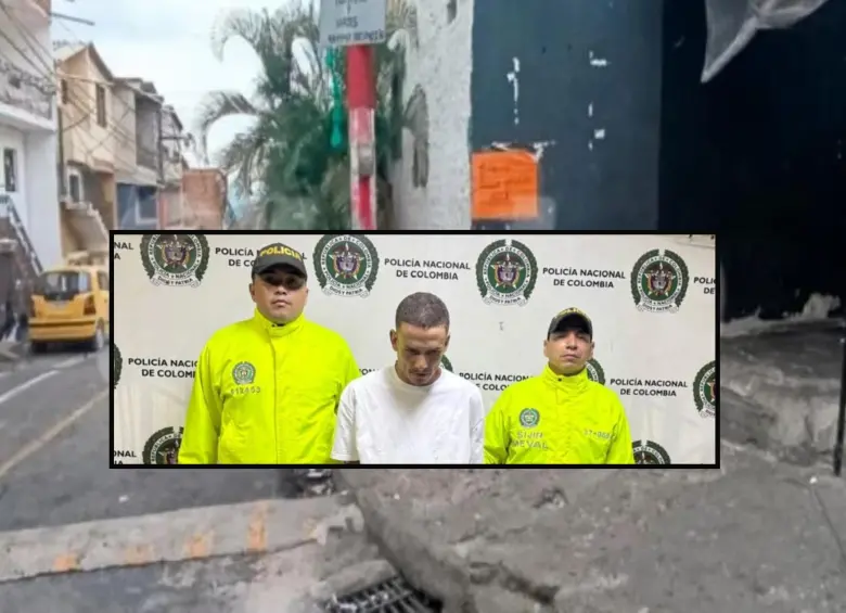 Adelante, el hoy condenado por la justicia. Atrás, el lugar donde ocurrieron los hechos. FOTO: imagen tomada de redes.