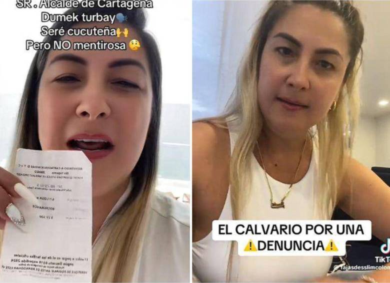 La mujer cuando volvió a denunciar que era perseguida por la justicia. FOTO: CAPTURA REDES SOCIALES