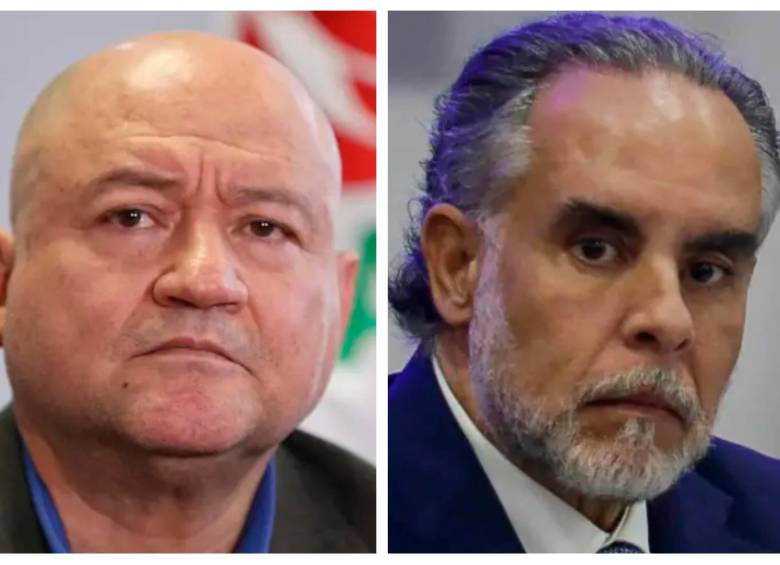 “Sí hubo traiciones”, dijo Benedetti (derecha), señalando a Comunes y a Pacto por el revés en elección de Carlos Camargo; Gallo (izquierda) le pidió no “ocultar sus marrullas”. FOTOS: Colprensa