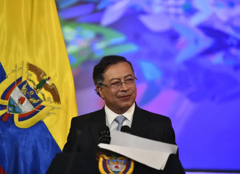 El presidente, Gustavo Petro, en la instalación del último periodo legislativo, de este cuatrienio, del Congreso de Colombia. FOTO: Presidencia