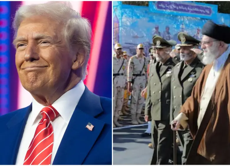 Donald Trump amenazó con atacar a Irán si seguía con la represión y asesinato de manifestantes en el país. FOTOS: Getty y AFP