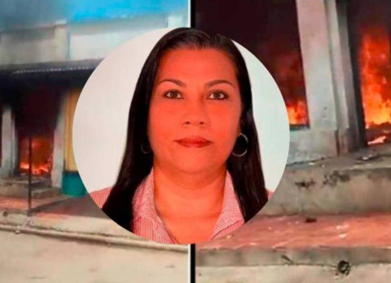 Duperly Arévalo Carrascal, auxiliar administrativa de la entidad, murió calcinada mientras cumplía con sus labores. La funcionaria era madre de dos menores de edad. FOTO: TWITTER REGISTRADURÍA Y CAPTURA VIDEO