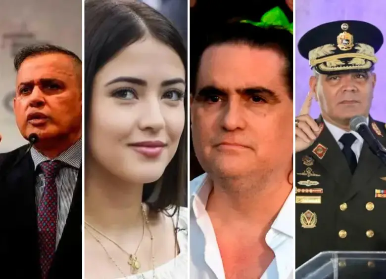 Rodríguez asumió funciones temporales tras la caída de Nicolás Maduro en una operación militar estadounidense el 3 de enero. FOTOS: AFP. De izquierda a derecha: Tarek, Cabello, Saab y Padrino.