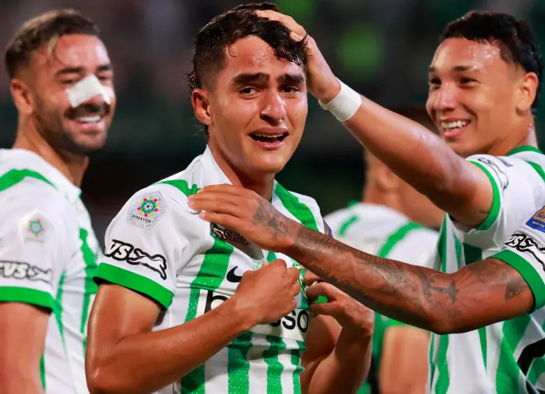 El volante antioqueño Juan Manuel Rengifo, de 19 años, anotó el tercer gol del cuadro verde en su victoria ante Quindío. Fue su debut como profesional. FOTO: MANUEL SALDARRIAGA
