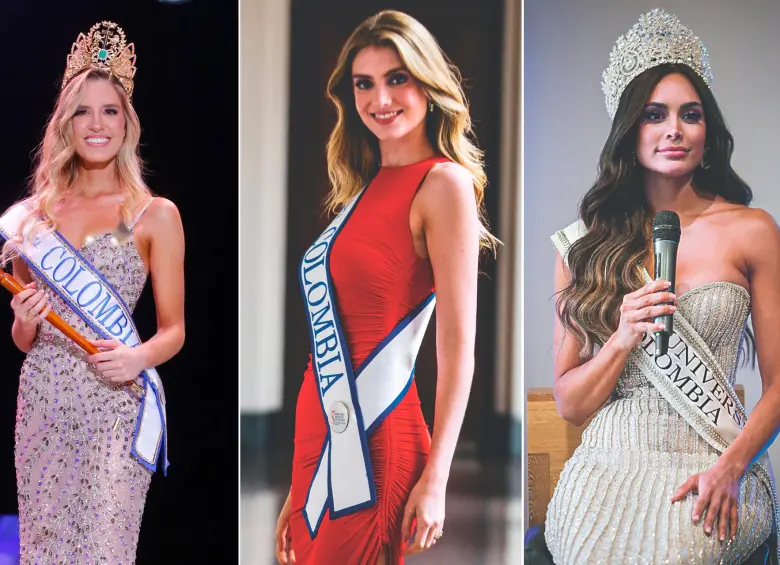 De izquierda a derecha: la nueva Señorita Colombia, María Antonia Mosquera. Catalina Duque Abréu, Miss Colombia en Miss Internacional y Vanessa Pulgarín en Miss Universo. FOTOS Colprensa y Julio C. Herrera 