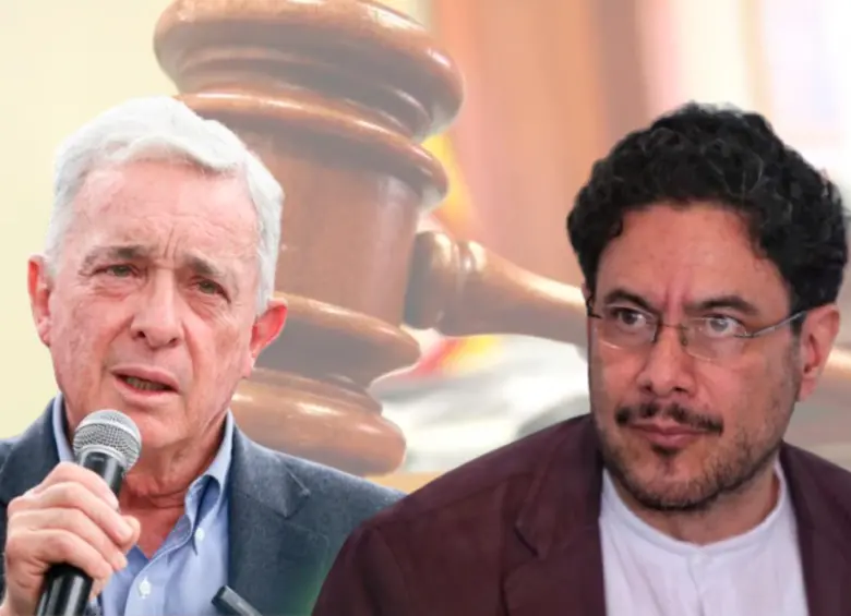 El Tribunal Superior de Bogotá absolvió en segunda instancia al expresidente Álvaro Uribe de los delitos de soborno de testigos y fraude procesal, revocando la condena de 12 años impuesta en julio. El senador Iván Cepeda es la contraparte del proceso. FOTO: ARCHIVO-COLPRENSA