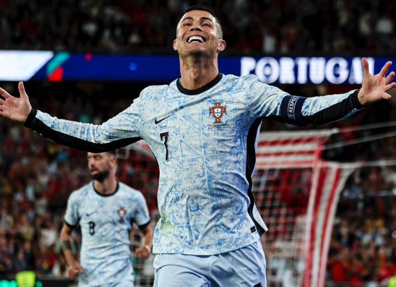 Cristiano Ronaldo celebrando su gol número 900 con la Selección de Portugal ante Croacia. FOTO: CUENTA DE X @selecaoportugal