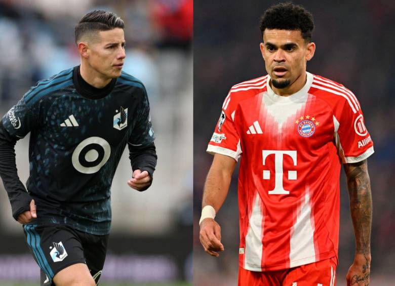 James Rodríguez con el Minnesota United y Luis Díaz con el Bayern Múnich viven dos realidades diferentes. Fotos: Getty Images