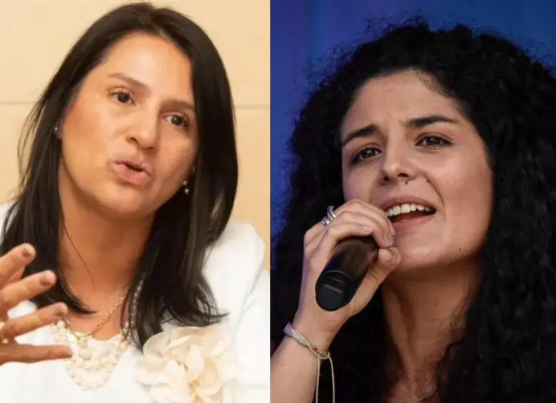 Paola Holguín es exsenadora del Centro Democrático; Yannai Kadamani ha sido ministra de las Culturas de Petro. Foto: Colprensa.