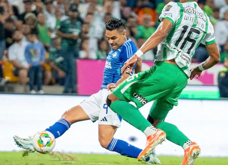Falcao en el partido contra Nacional. FOTO: Tomada de redes sociales Millonarios