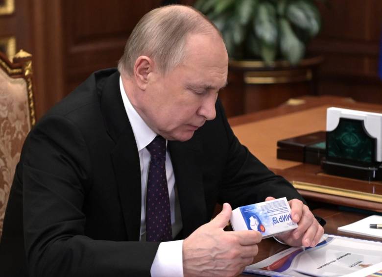 El presidente Vladímir Putin en su despacho en Rusia. FOTO: Tomada de X (antes Twitter) @KremlinRussia_E