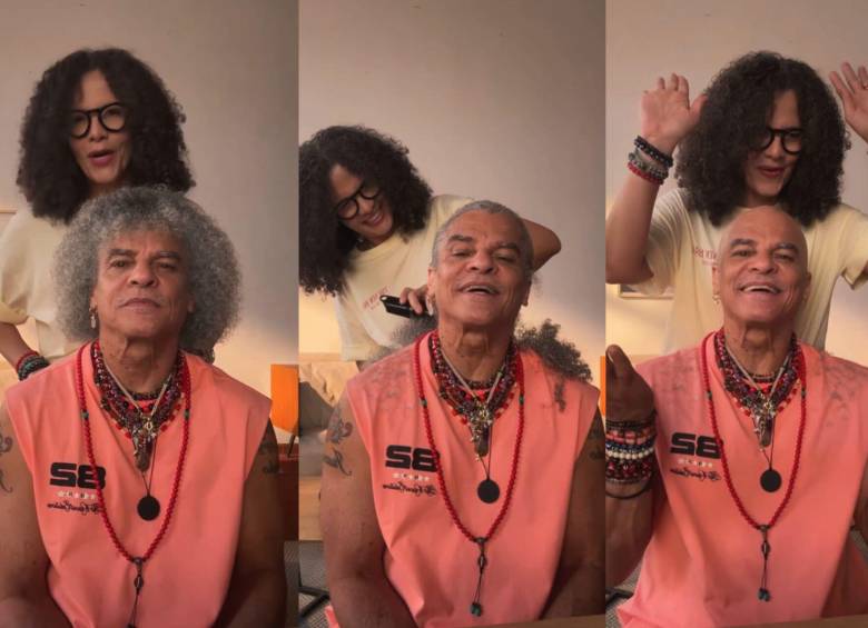 Carlos ‘El Pibe’ Valderrama se quitó la melena con la ayuda de su esposa. Foto: Instagram @pibevalderramap