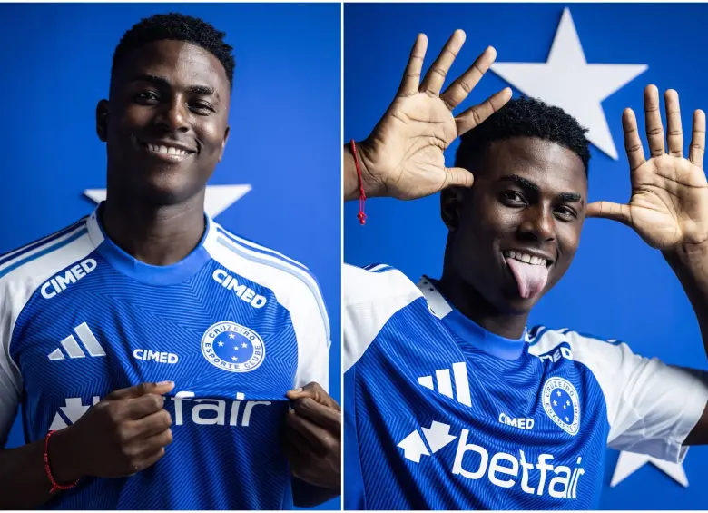 Néiser con la camiseta de Cruzeiro de Brasil, con la que jugará durante cinco temporadas. FOTO: Tomada de redes sociales @Cruzeiro