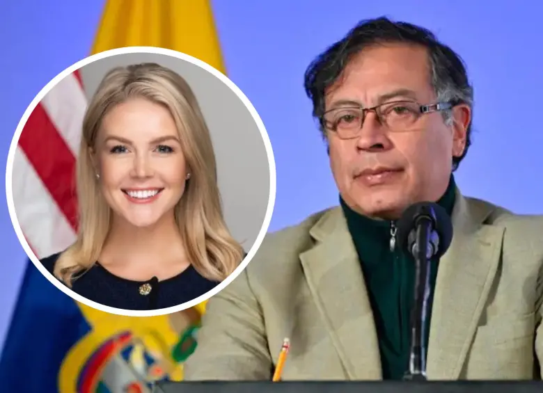 Karoline Leavitt, portavoz de la Administración Trump y el presidente de Colombia, Gustavo Petro, en medio de la fuerte relación diplomática. FOTO: Tomada de redes sociales @PressSec y Presidencia de Colombia