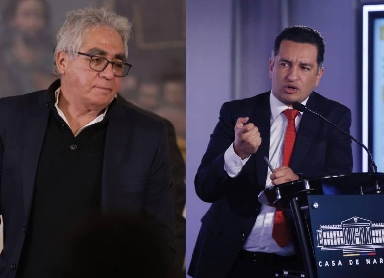 Augusto Rodríguez director de la UNP y Andrés Idárraga, ministro de Justicia. Foto: Colprensa