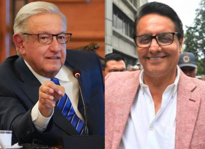 El presidente de México, Andrés Manuel López Obrador y el candidato presidencial de Ecuador asesinado, ernando Villavicencio. FOTO: Twitter @lopezobrador_ y AFP