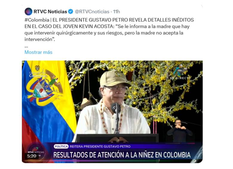 El video donde Gustavo Petro asegura que la madre no aceptó la cirugía fue marcado como “inapropiado para menores de edad”, por lo que solo puede verse si inician sesión en X.