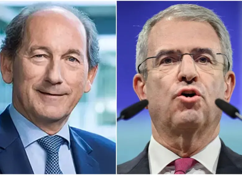 El presidente del consejo de administración, Paul Bulcke, y Laurent Freixe. FOTO: Nestle y Getty