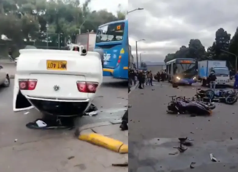 El accidente ocurrió en la avenida Mutis y dejó dos personas muertas. FOTO: captura de video. 