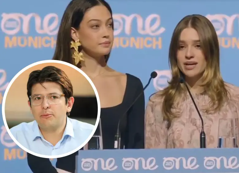 Durante su discurso en la cumbre One Young World, María y Emilia Acosta le dedicaron unas sentidas palabras a su padre. FOTO: Captura video redes sociales @migueluribel y Camilo Suárez