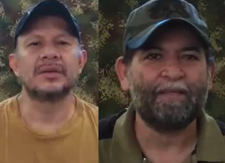 Rodrigo Antonio López y Jesús Antonio Pacheco, secuestrados por el ELN en el departamento de Arauca. Foto: captura de video