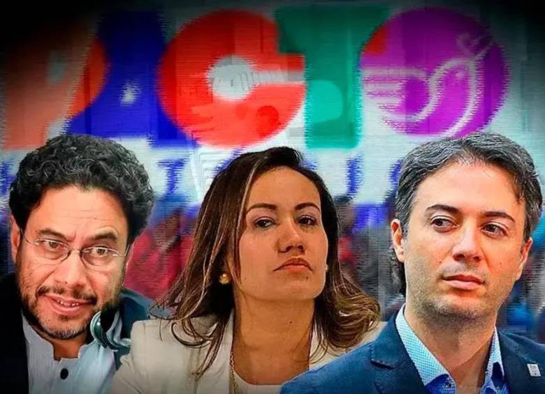 El senador Iván Cepeda, la exministra de Salud, Carolina Corcho y el exalcalde Daniel Quintero. Foto EL COLOMBIANO