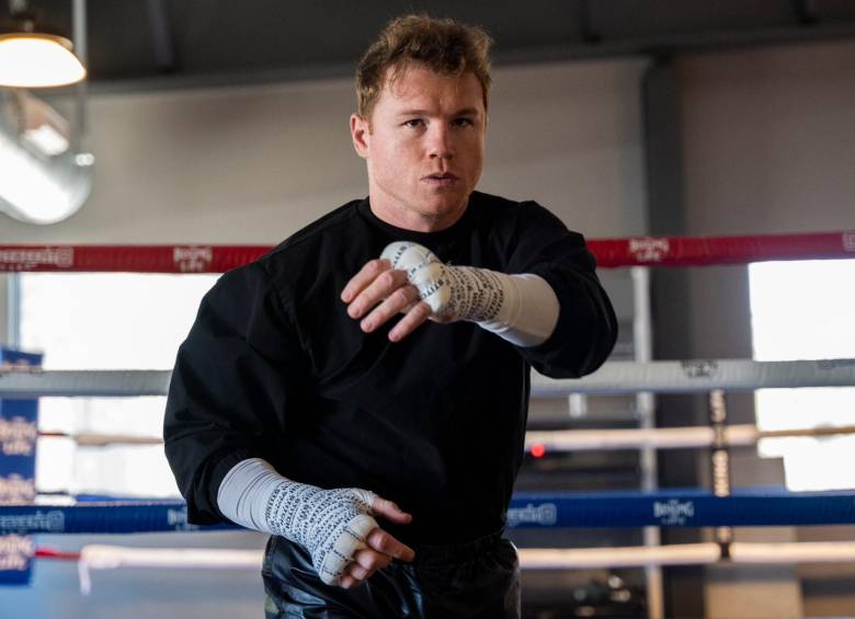 Saúl ‘Canelo’ Álvarez entrenando para su encuentro contra Berlanga. FOTO: CUENTA DE X @Canelo