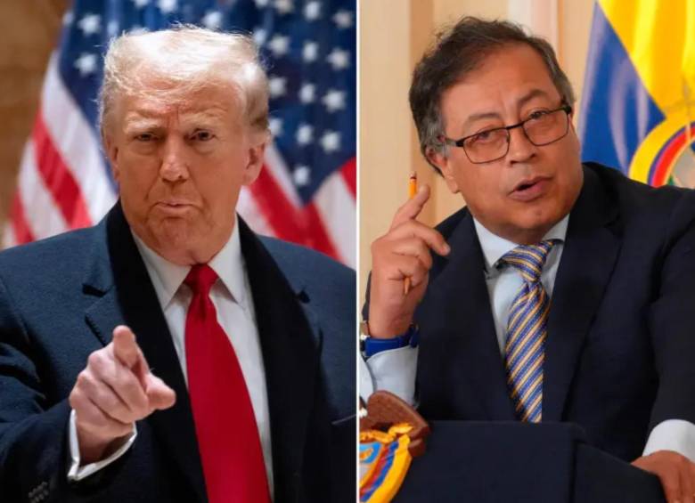Los presidentes Donald Trump y Gustavo Petro han estado en medio de controversias políticas por temas de Gaza, narcotráfico y diplomacia. FOTO: Getty y Presidencia de la República