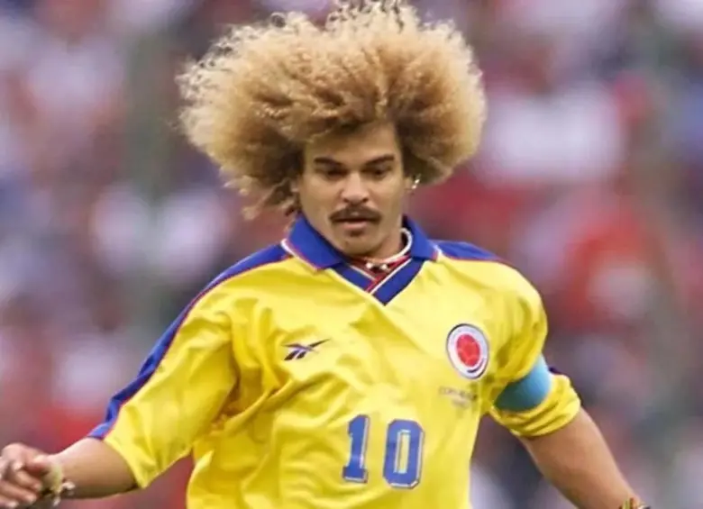 Carlos "El Pibe" Valderrama jugando en un Mundial con la Selección Colombia. FOTO: AFP