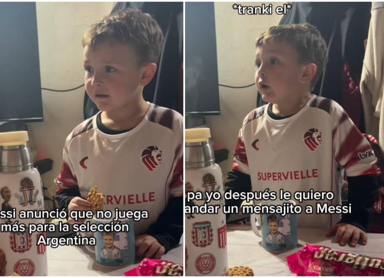 El niño identificado como “Salvi Goñi” fue el que envió el mensaje viral a Lionel Messi. FOTO: Tomada de redes sociales de @gonisantiago_