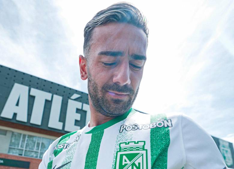 El delantero uruguayo Facundo Batista fue el primer refuerzo de Atlético Nacional para el segundo semestre del 2025. FOTO: CORTESÍA ATLÉTICO NACIONAL