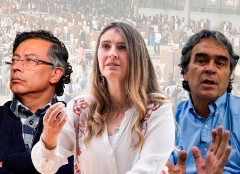La encuesta muestra un fuerte impulso de Paloma Valencia, quien arrasa en la consulta de centro-derecha con 41,6 %. En contraste, Sergio Fajardo pierde protagonismo al no participar en consultas, mientras Gustavo Petro repunta en aprobación (49,1 %) impulsado por medidas de corte populista como el aumento del salario mínimo. FOTO: EL COLOMBIANO-PRESIDENCIA-CORTESÍA