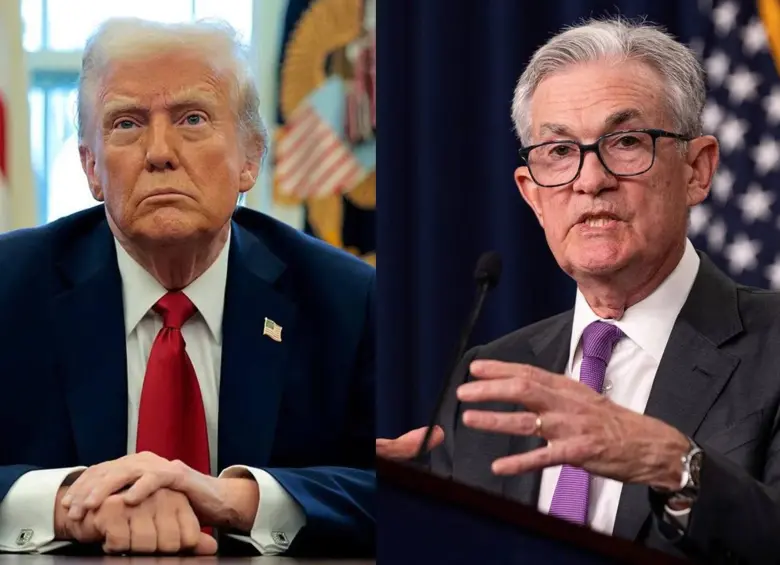 El presidente de Estados Unidos, Donald Trump; y el presidente de la Reserva Federal (Fed). Foto: Tomada de redes sociales