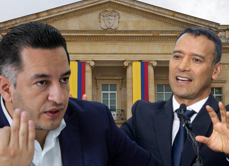 A la izquierda, el ministro de Justicia (e), Andrés Idárraga; a la derecha, el ministro de Defensa Pedro Sánchez. FOTO: Colprensa