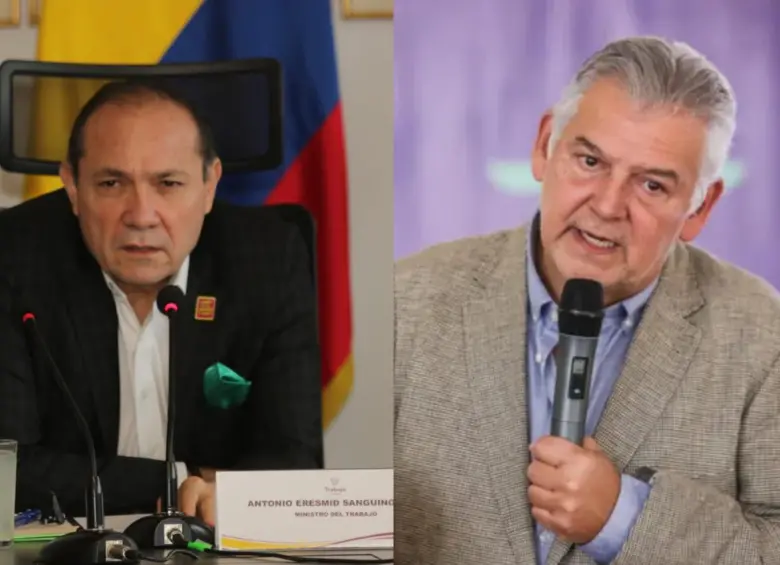 El ministro de Trabajo, Antonio Sanguino, recordó que el salario mínimo influye en la capacidad de consumo de los trabajadores, un componente clave de la demanda del comercio minorista. Foto: MinTrabajo y Colprensa