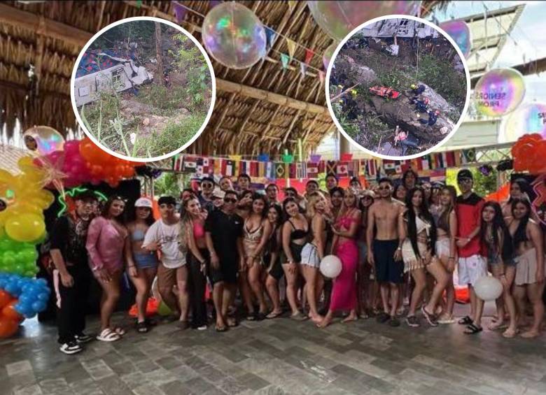 Accidente de bus en Segovia con excursión de graduados de colegio en Bello, Antioquia. Foto: cortesía