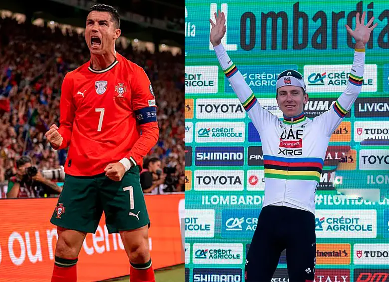 El portugués Cristiano Ronaldo es el deportista mejor pagado del mundo en 2025 con ingresos de 280 millones de dólares. El ciclista esloveno Tadej Pogacar gana menos del 5% de eso: 13.9 millones FOTOs getty