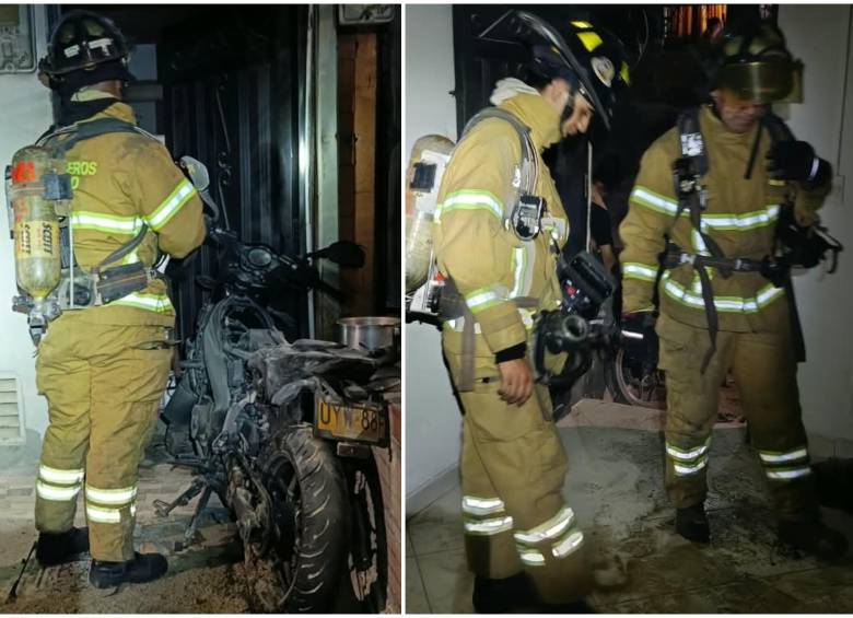 Un herido con quemaduras en extremidades superiores y la suspensión preventiva de los servicios de gas y energía fue el saldo que dejó un incendio registrado al interior de un predio en Bello. FOTO: Alcaldía de Bello