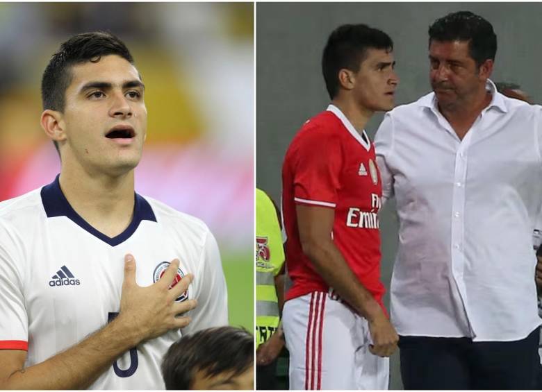 Guillermo Celis con la Selección Colombia y cuando recibió indicaciones de su técnico en Benfica. FOTO: Getty