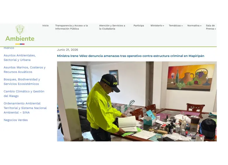 Denuncia del Ministerio de Ambiente.