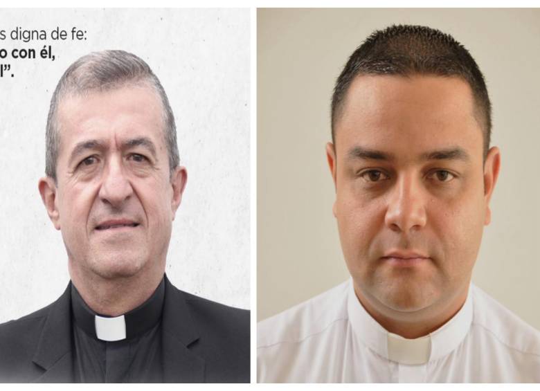 A la izquierda, al presbítero Ernesto de Jesús Zapata Palacio; a la derecha: el sacerdote Jorge Orlando Salazar Penagos. FOTOS: Tomadas de redes sociales