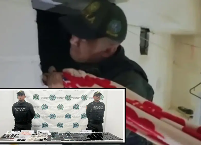 Hasta en los boquetes hechos en las paredes, los delincuentes ocultaban los elementos prohibidos. FOTO: Cortesía Meval.