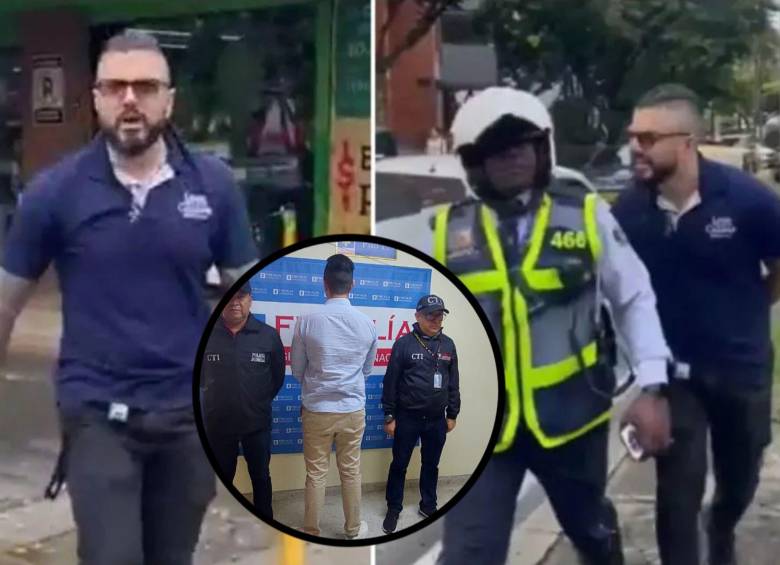 Alexis Velasco fue capturado por las autoridades este viernes, luego de ser acusado de violencia contra servidor público y actos de discriminación. FOTOS: Captura de videos y Alcaldía de Cali