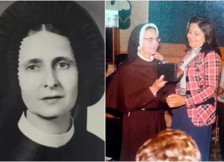 La monja brasileña Inah Canabarro Lucas, en sus inicios en la vida religiosa y cuando era docente. FOTO: REDES SOCIALES