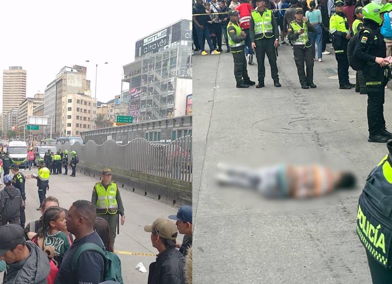 Balacera en San Victorino en caso de sicariato, según informó la Policía Metropolitana de Bogotá. Fotos: tomadas de X