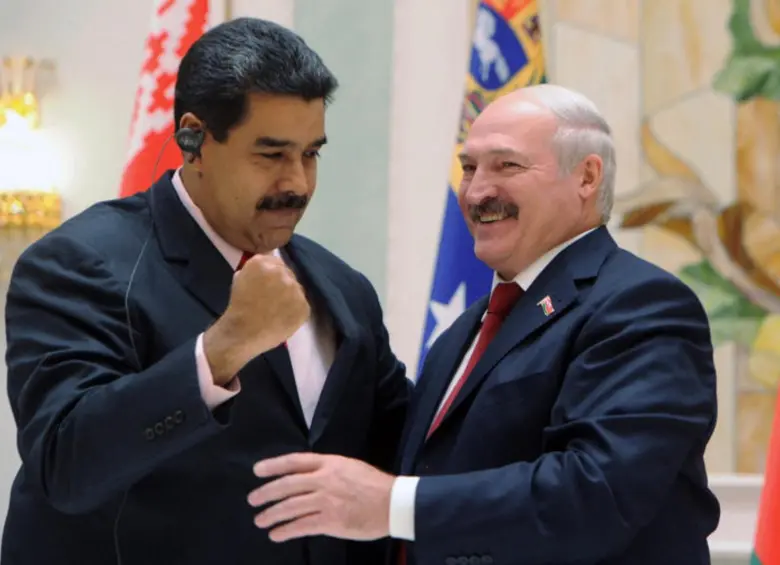 Nicolás Maduro y el presidente de Bielorrusia, Alexander Lukashenko. FOTO: Getty / AFP