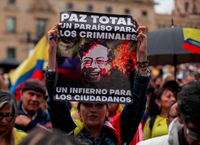 Imagen de las marchas en la Plaza de Bolívar, en Bogotá. FOTO: COLPRENSA