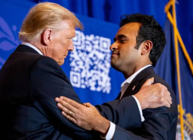 Donald Trump y Vivek Ramaswamy. FOTO: GETTY