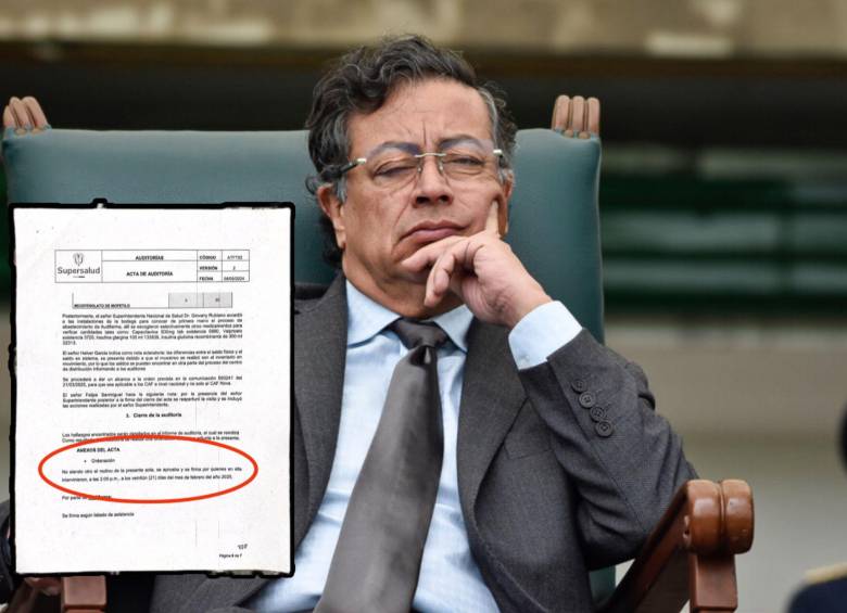 El presidente Petro subió en sus redes un documento que al parecer hace constancia de una auditoría de Supersalud a Audifarma, sin embargo, no se dio cuenta de un error en las fechas que despertó suspicacia sobre la veracidad de este. Fotos: Colprensa y @petrogustavo