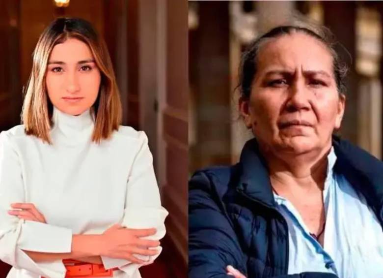 Laura Sarabia, quien ocupó diferentes cargos en el gobierno Petro, incluida la Cancillería, y su exempleada doméstica Marelbys Mesa. Foto: Cortesía.